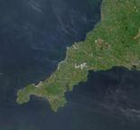 Satellite image of Cornwall.